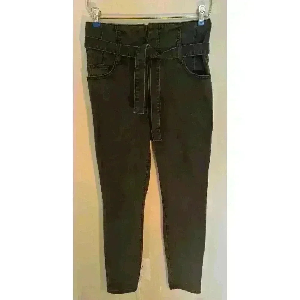 Current/Elliott Corset Stiletto High Rise Skinny Crop Jeans in Black size 28 - Picture 2 of 9